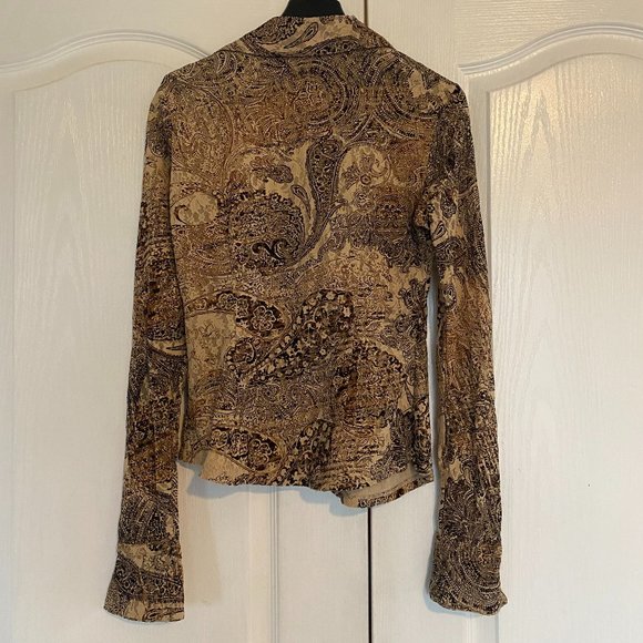 INC Button Down Lace Sleeve Top Size Small - Picture 2 of 3